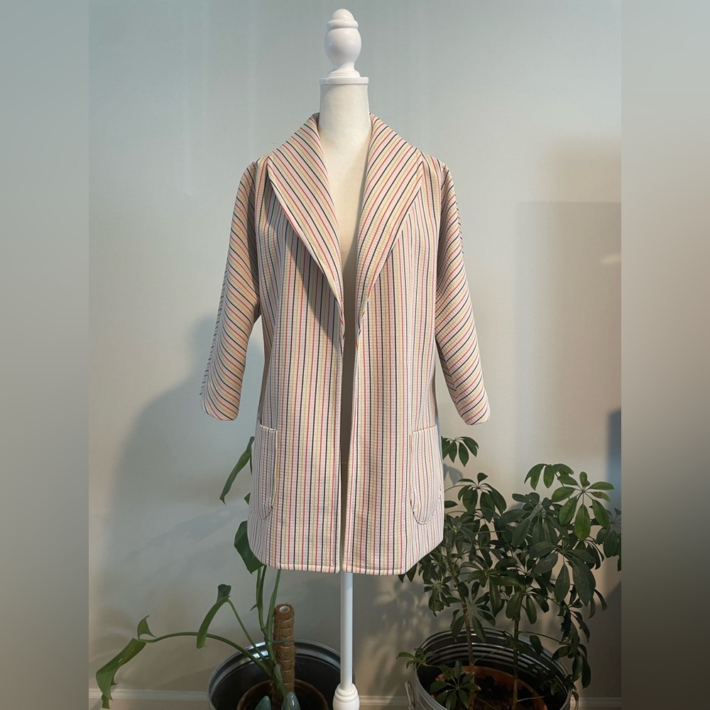 Vintage 70s Handmade Candy Stripes Chore Jacket